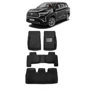 4.5D Car Floor Foot Tray Mats for Innova Hycross  - Black